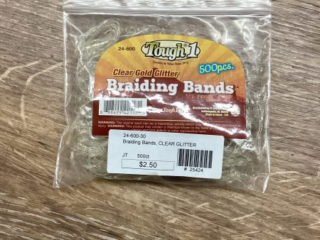 Braiding Bands, CLEAR GLITTER-500ct For Discount