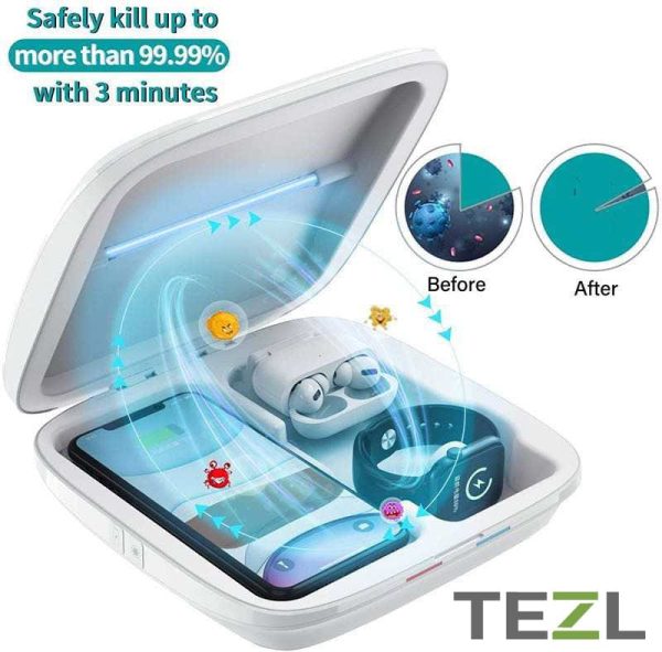 TEZL 4 in 1 Multi port Charging Station and Sanitation Box Online Sale