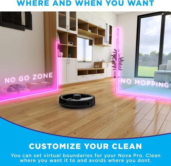 iHome AutoVac Nova Pro, LIDAR Navigation, 2700pa, Hard Floors and Carpet Robot Vacuum and Mop Combo - Certified Refurbished Grade A Discount