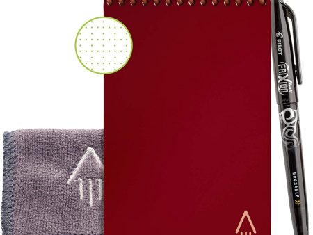 Rocketbook Everlast Mini Smart Reusable Notebook with Pen and Microfiber Cloth, Scarlet Red Hot on Sale