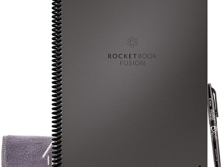 Rocketbook EVRF-L-K Fusion Smart Reusable Notebook with Pen and Microfiber Cloth, Letter Size Cheap