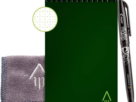 Rocketbook Everlast Mini Smart Reusable Notebook with Pen and Microfiber Cloth, Terrestrial Green Fashion