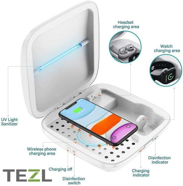 TEZL 4 in 1 Multi port Charging Station and Sanitation Box Online Sale