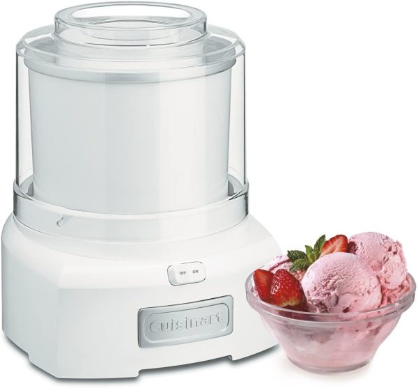 Cuisinart 1.5 Quart Frozen Yogurt, Ice Cream and Sorbet Maker, White Online Sale