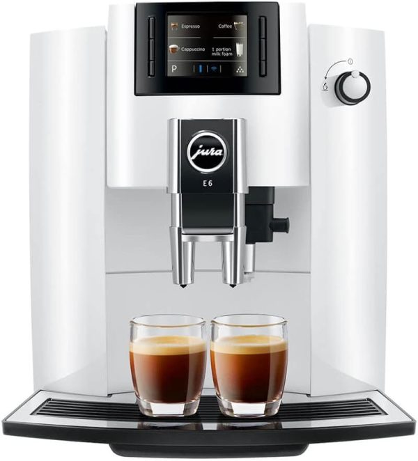 Jura E6 Automatic Espresso Machine Coffee Center, Piano White - Certified Refurbished Online now