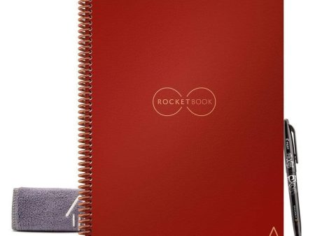 Rocketbook Core Letter Smart Notebook Lined 32 Pages 8.5x11  Maroon For Sale