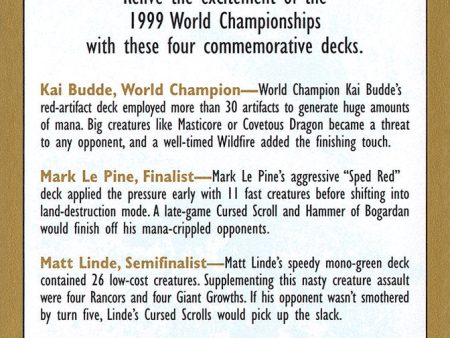 1999 World Championships Ad [World Championship Decks 1999] For Sale