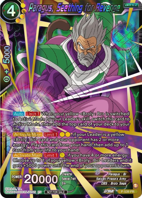 Paragus, Seething for Revenge (Championship Selection Pack 2023 Vol.2) (Gold-Stamped Shatterfoil) (P-539) [Tournament Promotion Cards] Discount