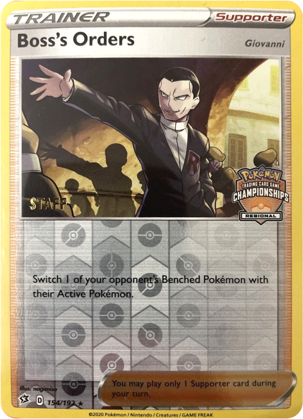 Boss s Orders (154 192) (Staff Regional Championships) [League & Championship Cards] Sale